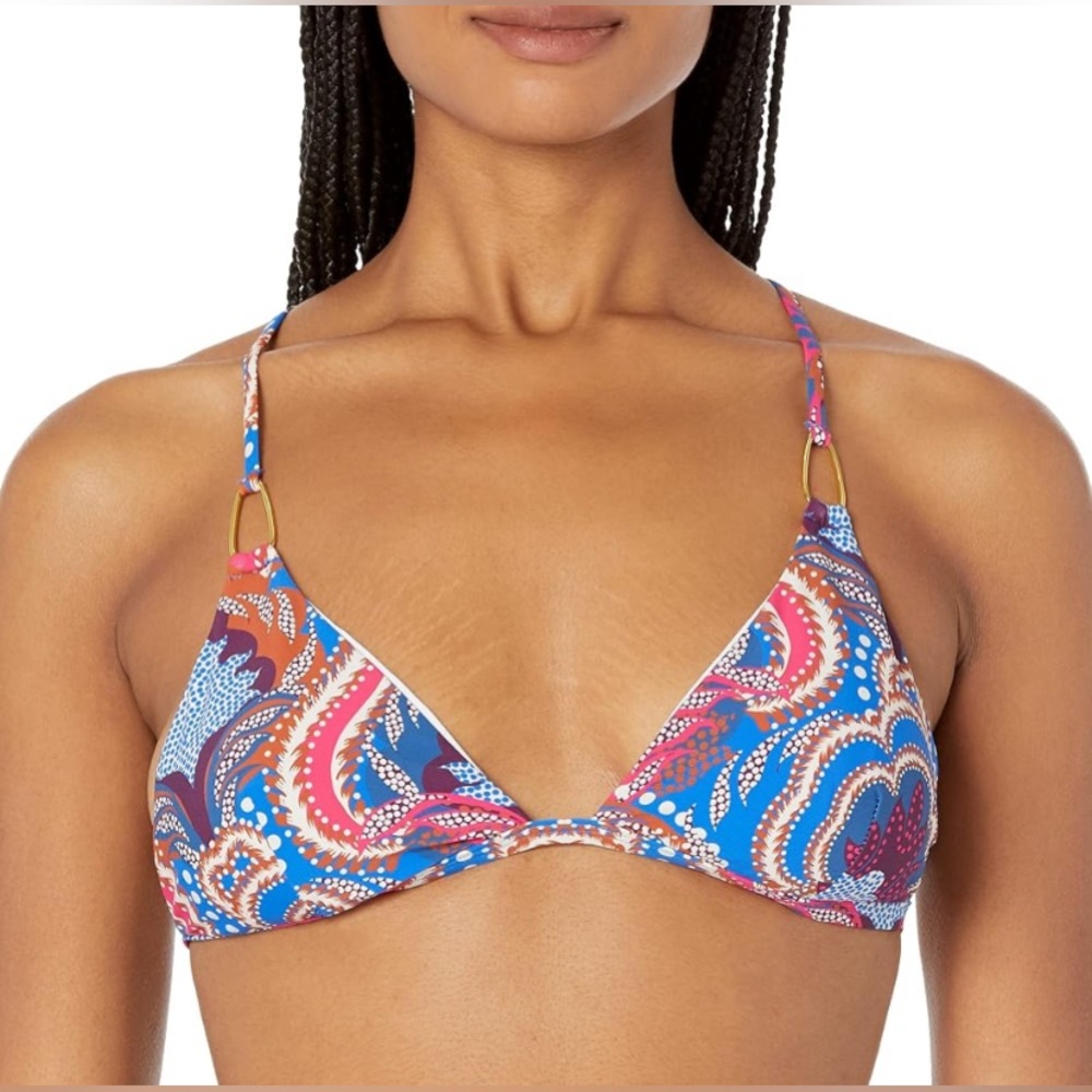 BCBGMAXAZRIA Women's Standard Adjustable Triangle Bikini Swimsuit Top